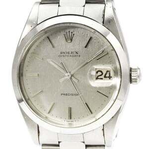 ROLEX Oyster Date Precision 6694 Steel Hand Winding Mens Watch Vintage
